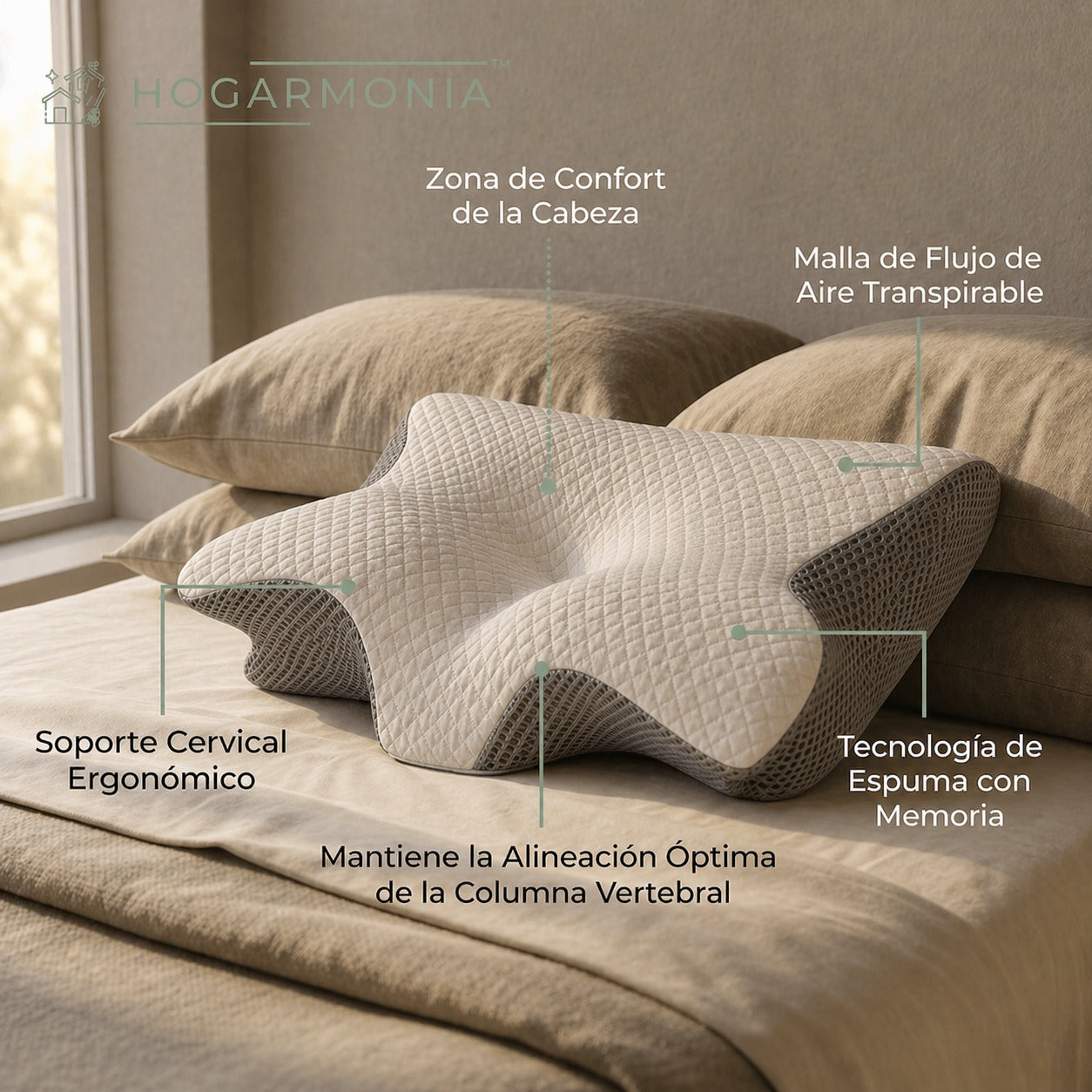 Almohada cervical ergonómica